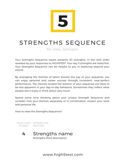 high 5 strengths descriptions|for Alex Johnson .